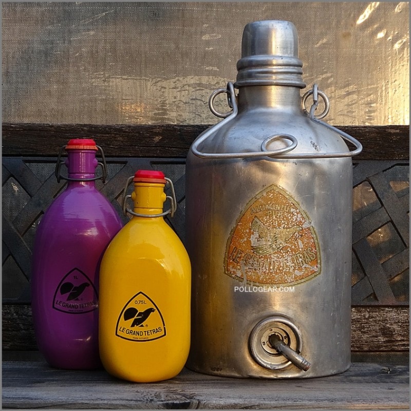 グランテトラ　90年代　０.２５Ｌ　水筒　チタンマグカップ　2点セット 40's LE GRAND TETRAS<BR>ウォータージャグ<BR>Vintage Water Jug<BR