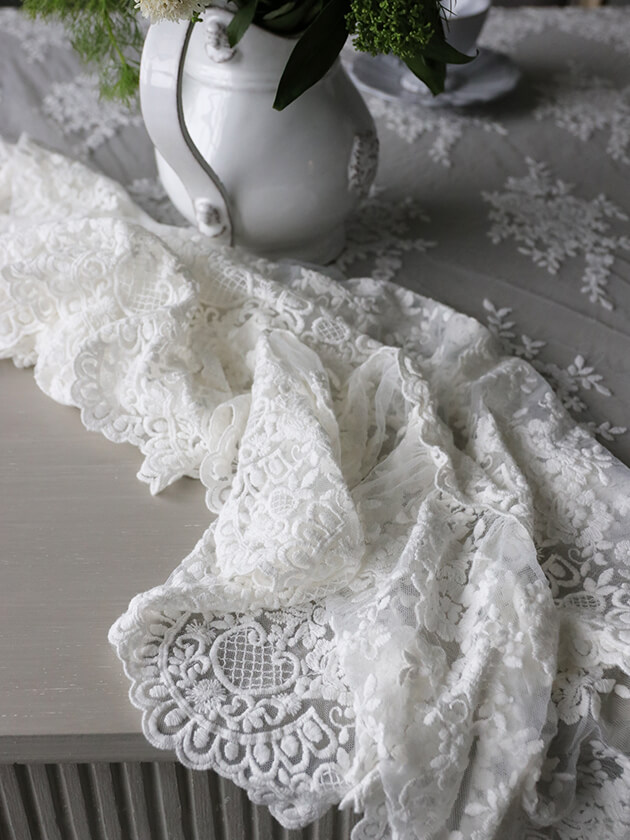 Chez moi シェモア テーブルクロスProvenzaオフホワイト テーブル掛け