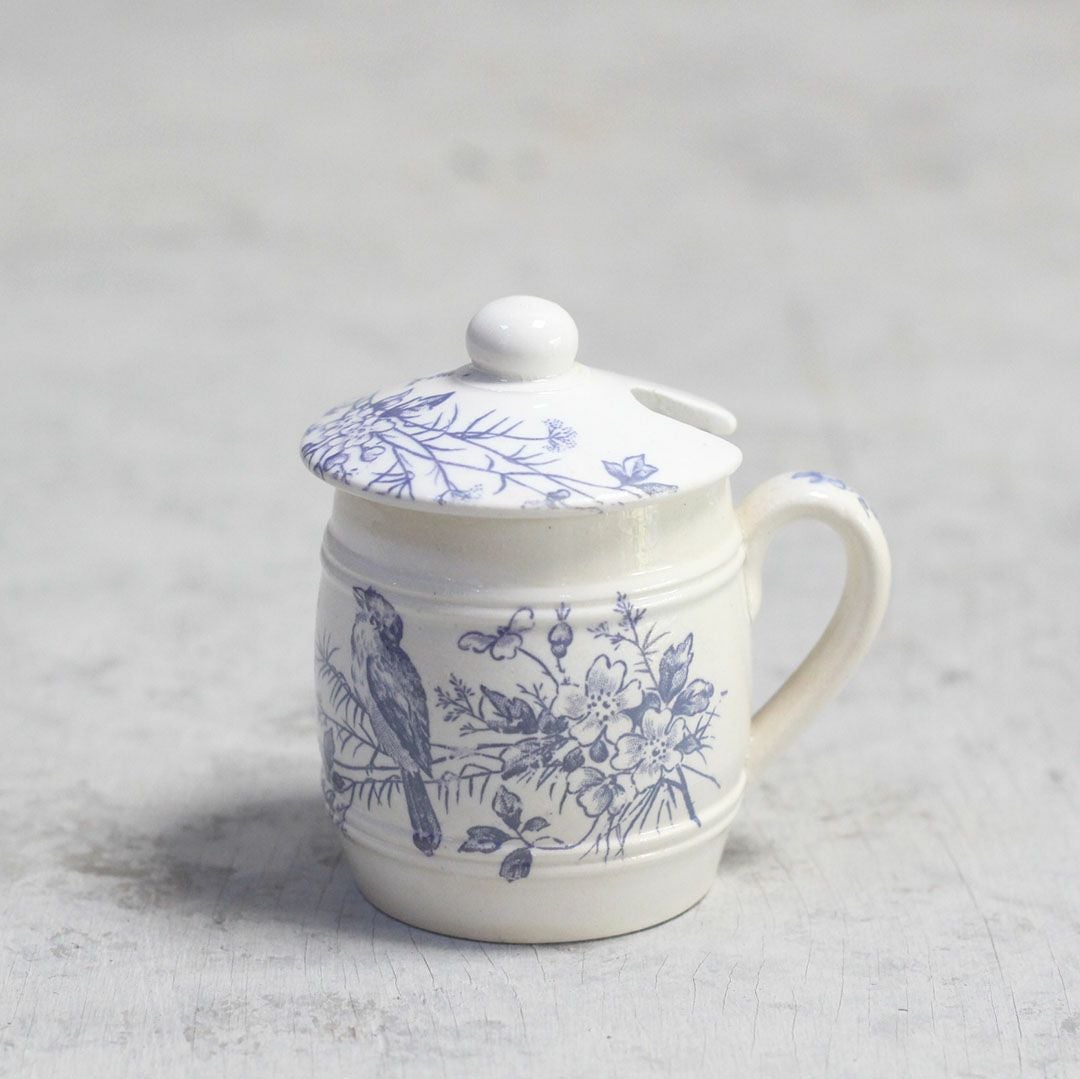 アンティーク シュガーポットLONGWY フランス 陶器/アンティーク食器の