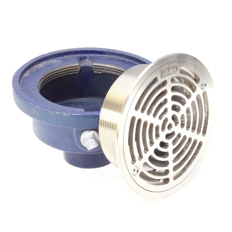 Zurn ZXN211-A - Floor Drain w/ Heavy-Duty Round Nickel Bronze Strainer