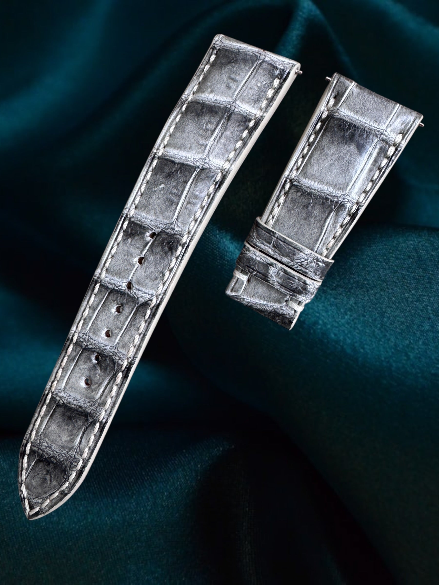 墨染クロコダイル | 22-18mm｜サイズM | 片面Dバックル専用 – 松下庵