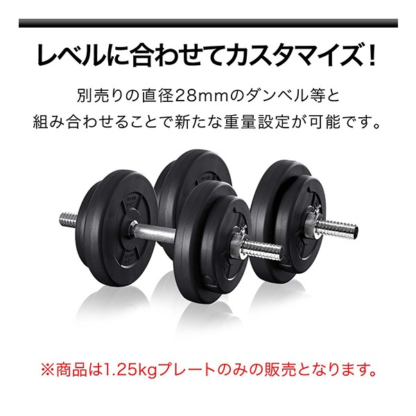 ダンベル バーベル 用 プレート 1.25kg 2個セット ポリエチレンコート
