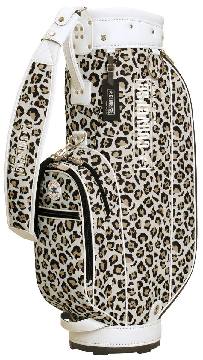 コンバース」のゴルフラインからレオパード柄のシューズやキャディー