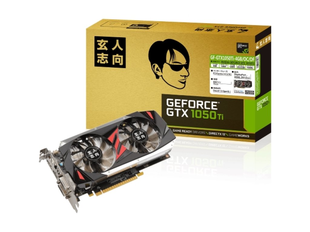 玄人志向 GF-GTX1050Ti-4GB/OC/DF GeForce GTX 1050 Ti 4GB 128-bit