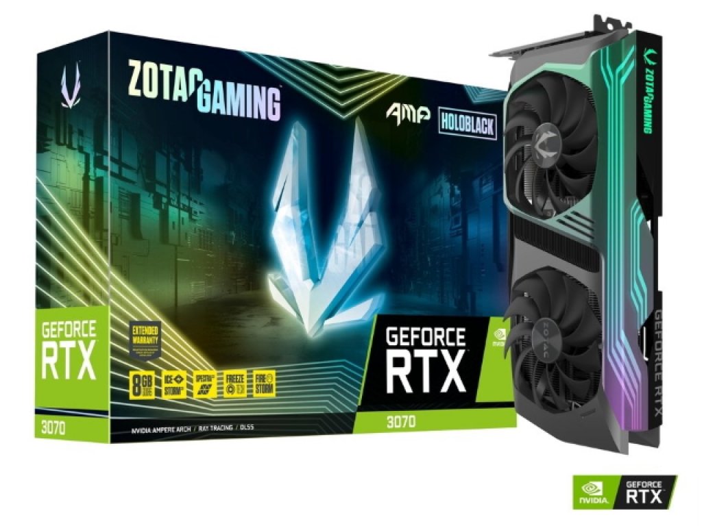 ホログラフィック採用GEFORCE RTX 3070 LHR搭載カード「ZOTAC GAMING