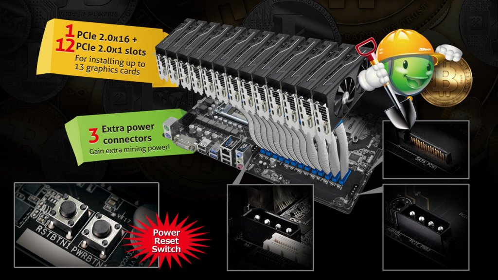 ASRock、仮想通貨採掘に特化したLGA1151対応ATXマザーボード「H110 PRO