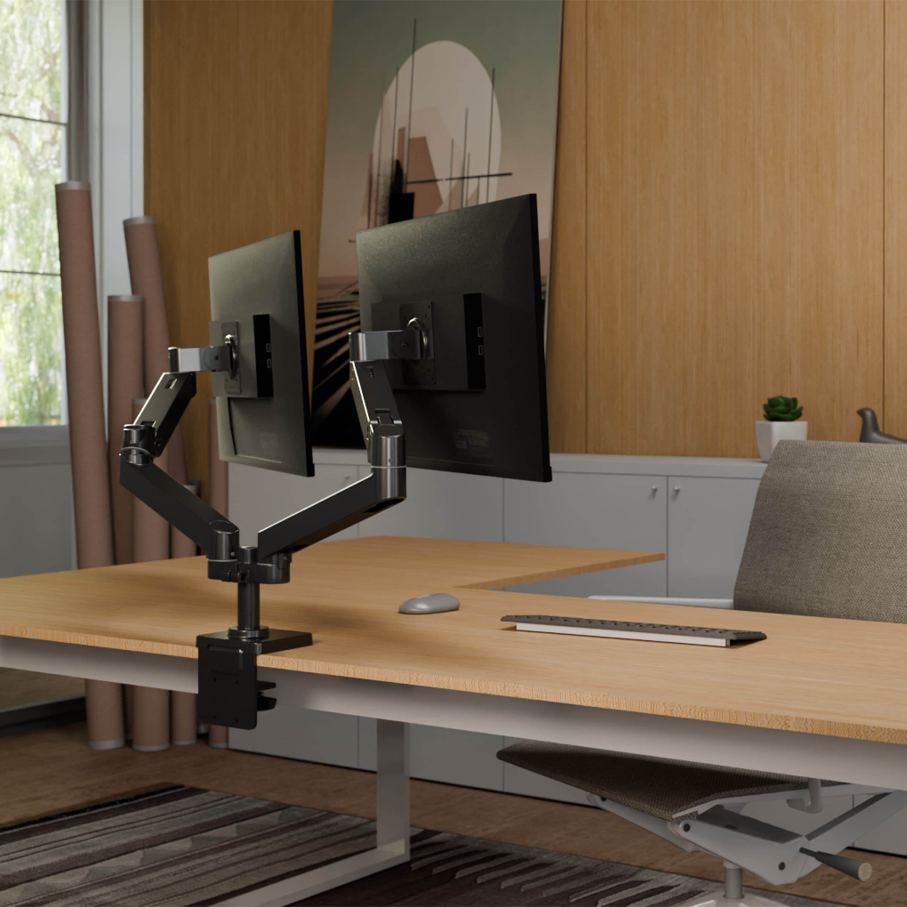 デスクマウントデュアルモニターアーム | LX Pro | Ergotron