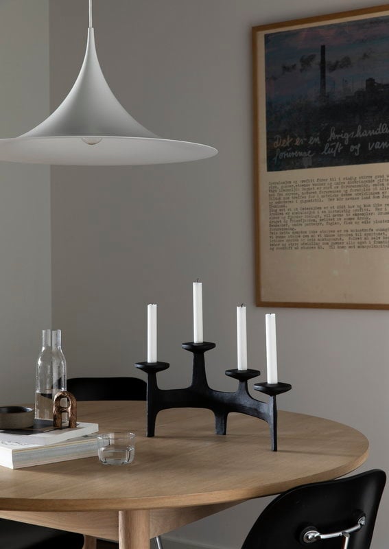 Nedre Foss Nunatak candelabra, black | Finnish Design Shop