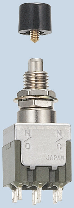 MB-2061 | NKK Switches 押しボタンスイッチ, モーメンタリ, DPDT, 6 A