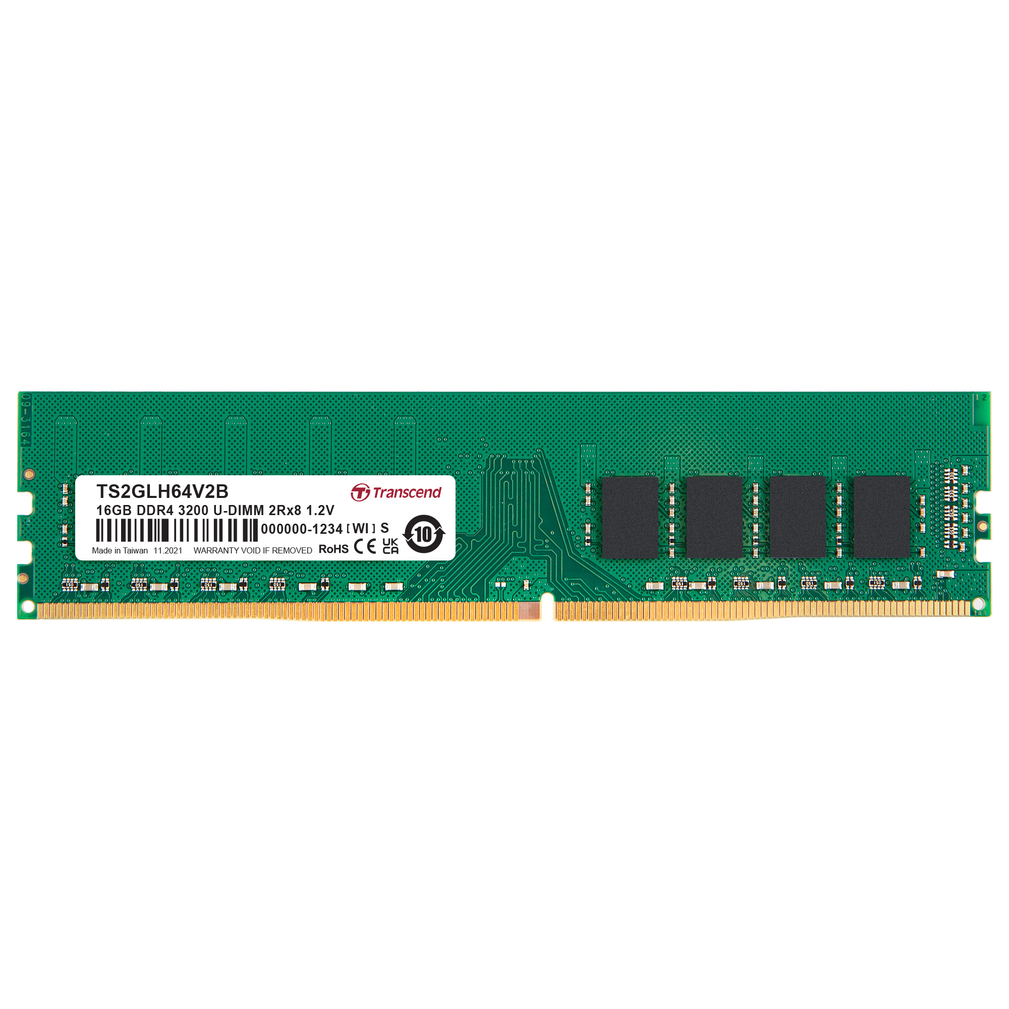Transcend RAM 16 GB, DDR4 デスクトップ, TS2GLH64V2B 3200 Mbit/s