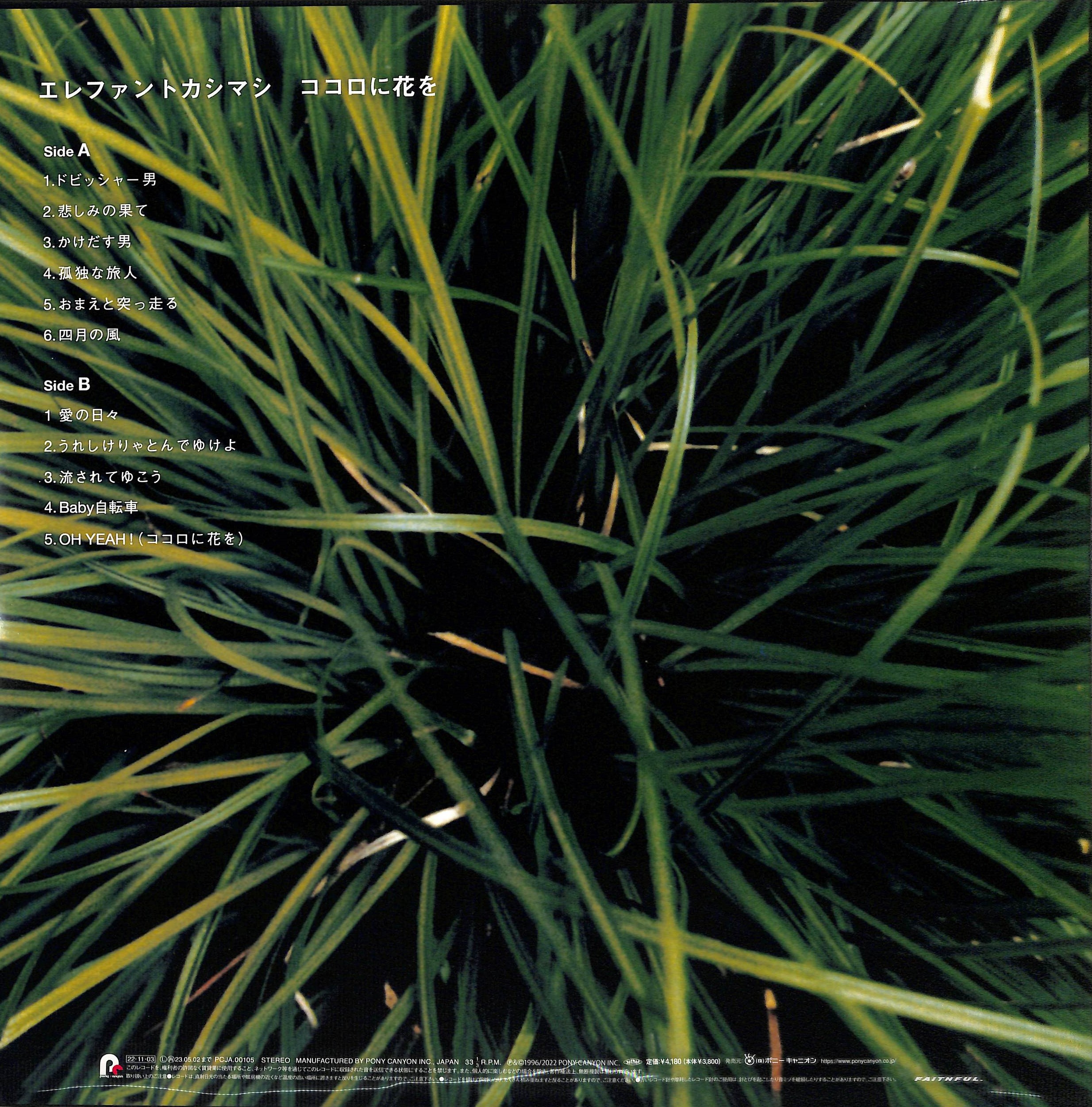 芽瑠璃堂 ＞ エレファントカシマシ 『ココロに花を (LP)（12インチ