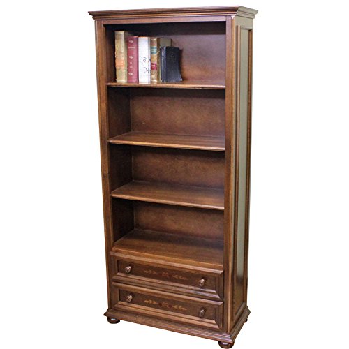 Amazon｜イタリア製 ブックケース 本棚 象嵌 完成品 ブラウン 木製