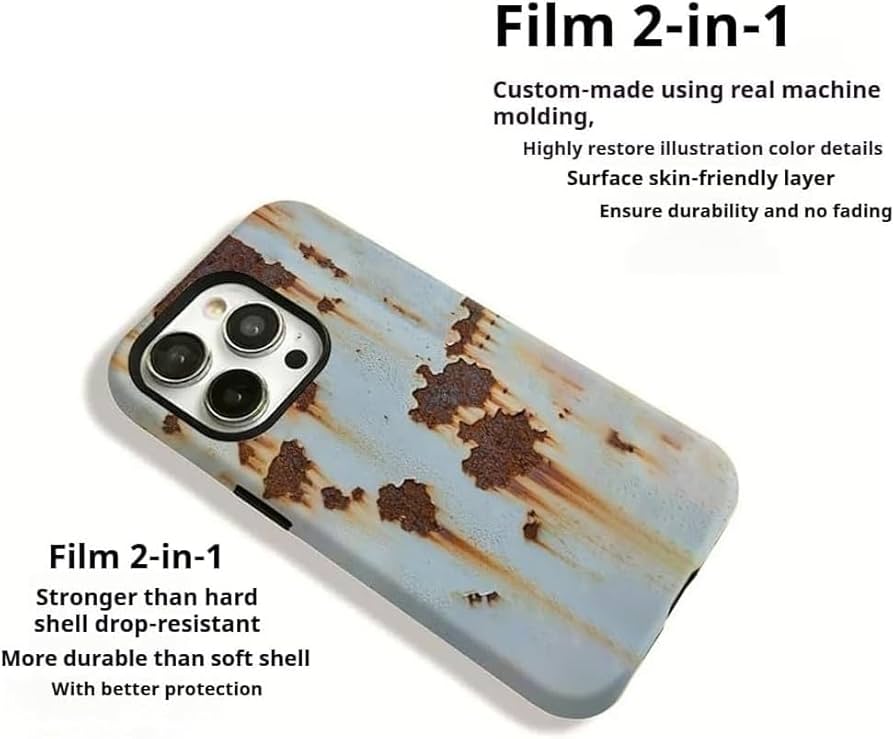 Amazon.co.jp: ヴィンテージ風の錆び風スマホケース iPhone 16/15/14