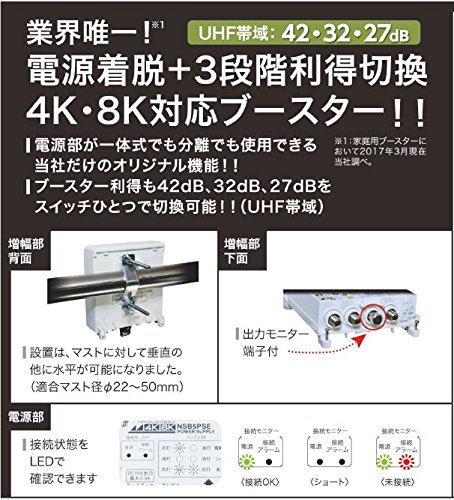 Amazon.co.jp: 日本アンテナ 家庭用CS・BS/UHFブースター 4K8K対応