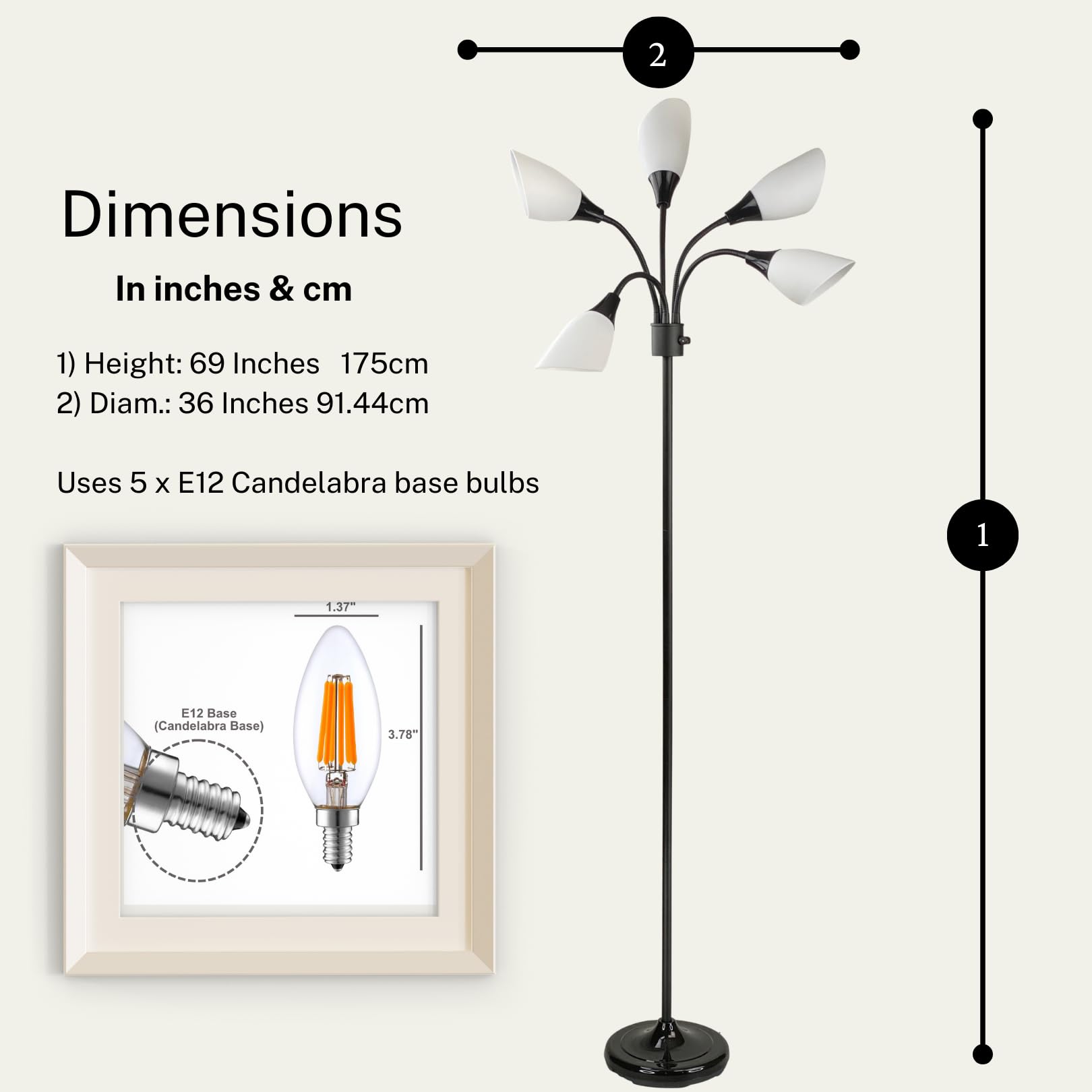 Amazon.co.jp : メデューサ フロアランプ アクリルシェードつき