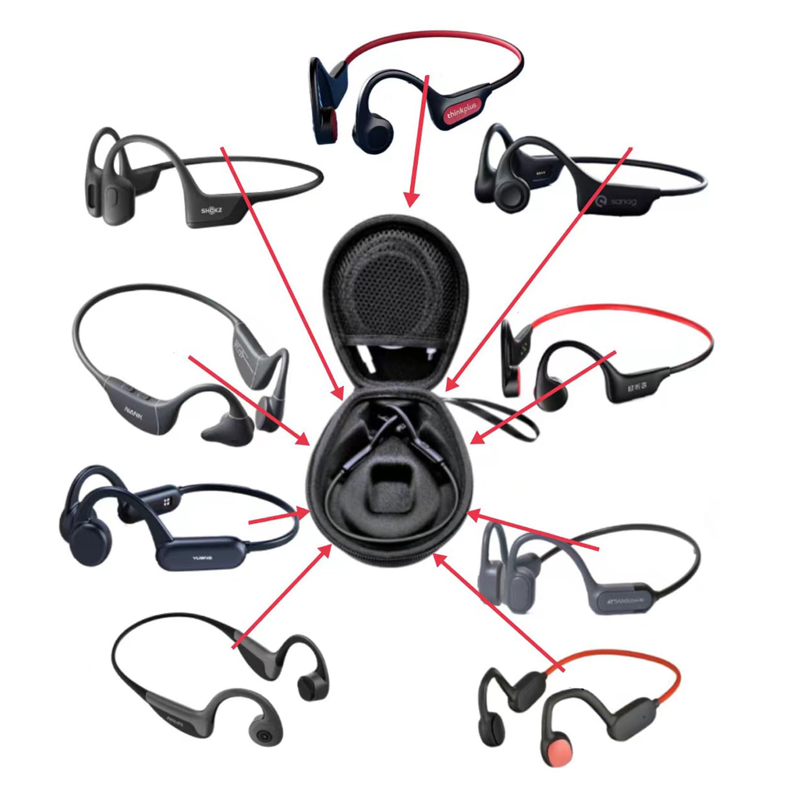 Amazon | トラベルEVA骨伝導ヘッドホンケース (ショックス) Shokz