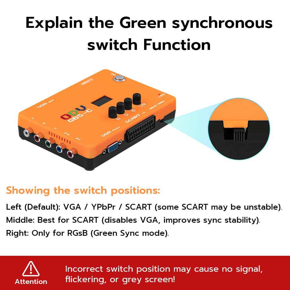 Amazon.com: Mcbazel ODV-GBS-C Component VGA/Scart to VGA/HDMI Scan