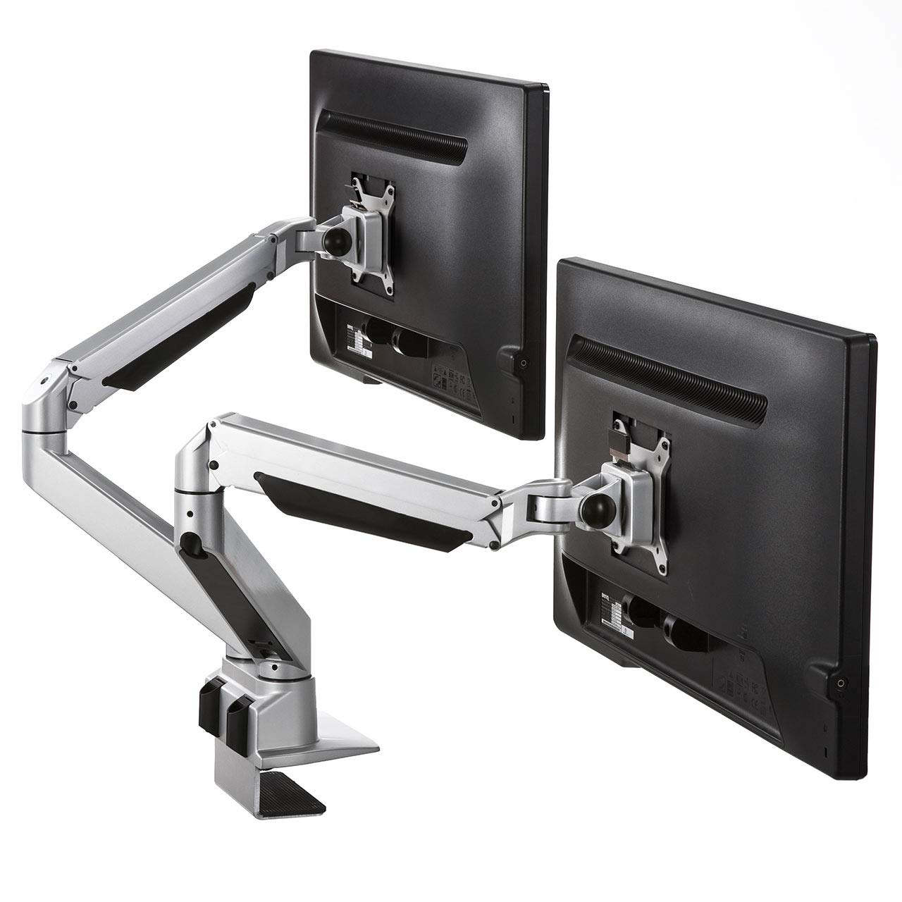Amazon.co.jp: サンワダイレクト デュアルモニターアーム 水平垂直3