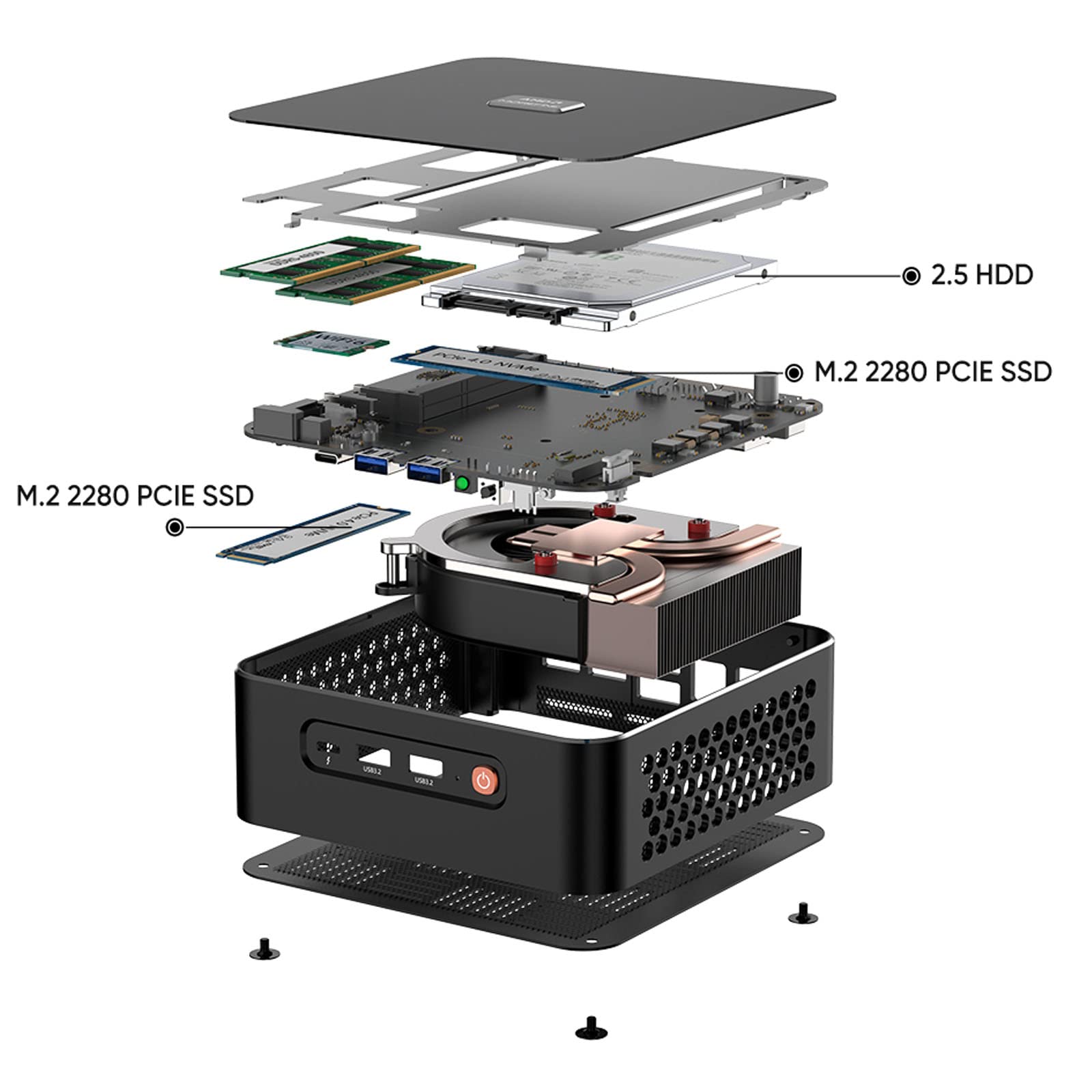 Mini PC AMD Ryzen 7 7840HS Window 11 Pro, 32GB DDR5 1TB PCIe, Zen