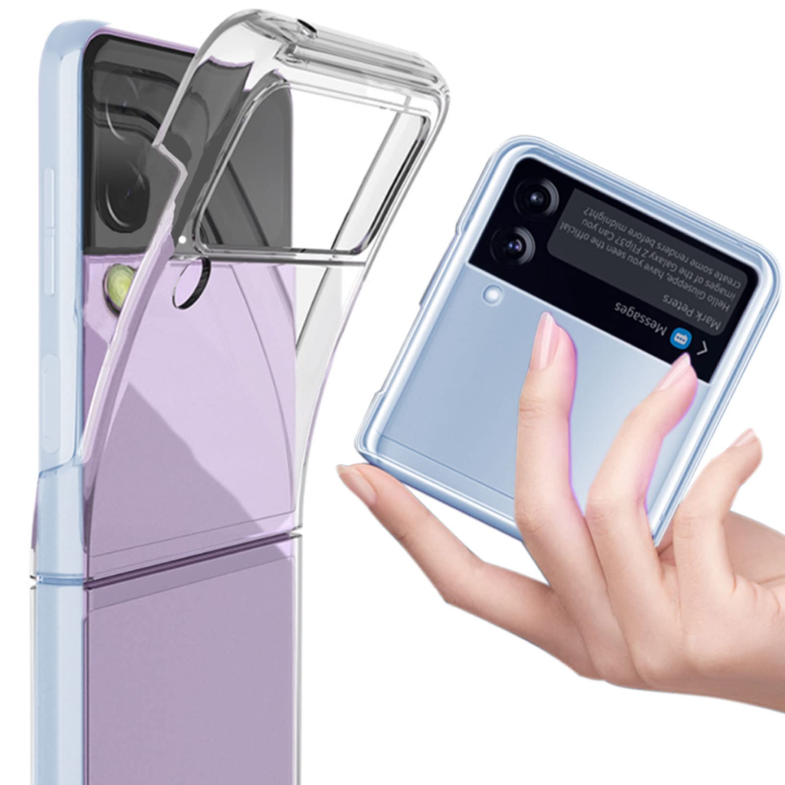 Amazon.co.jp: Galaxy Z Flip3 5G ケース クリア ハード 適用 SC-54B