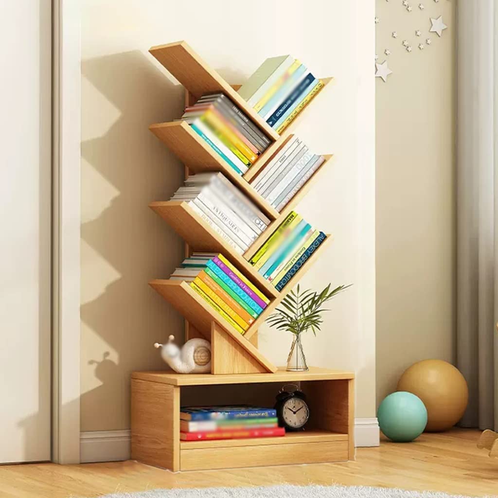 Amazon｜木の本棚、 レトロなフロアスタンディングブックケース