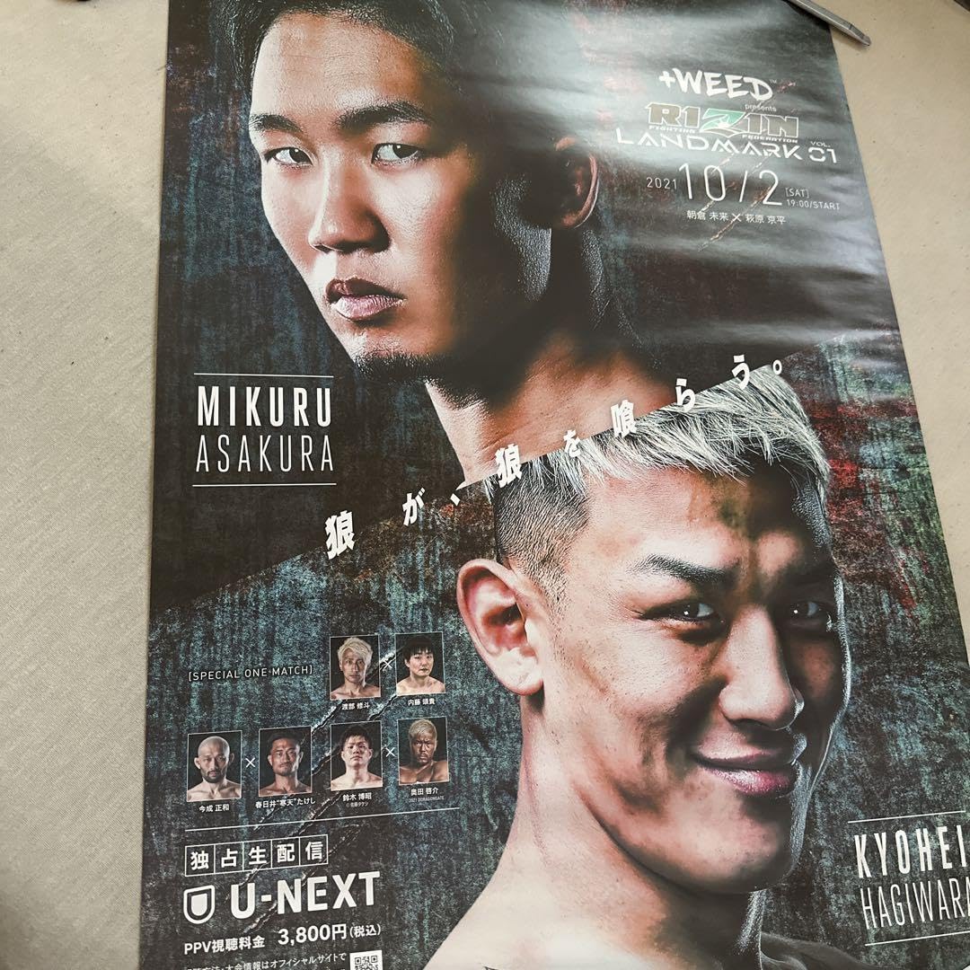 Amazon.co.jp: RIZIN LANDMARK VOL1 ポスター 朝倉未来 萩原京平