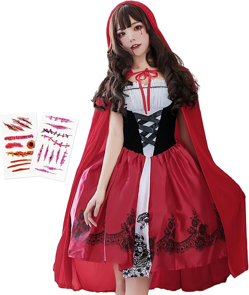 Amazon.co.jp: [GOKEI] ハロウィン 赤ずきん コスプレ レディース