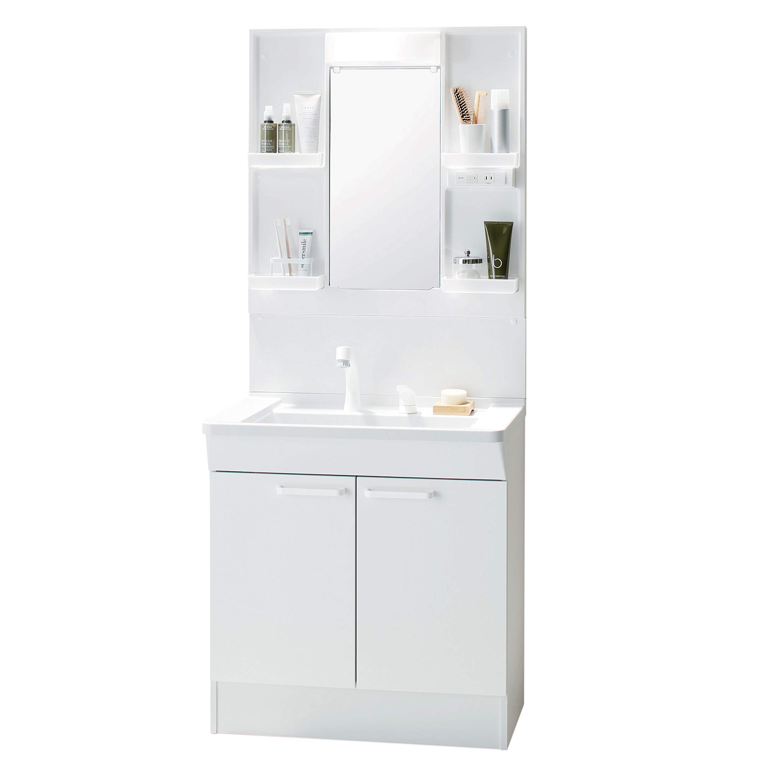 Amazon | TOTO 洗面化粧台セット(KE) 600mm 一面鏡+2枚扉 ホワイト