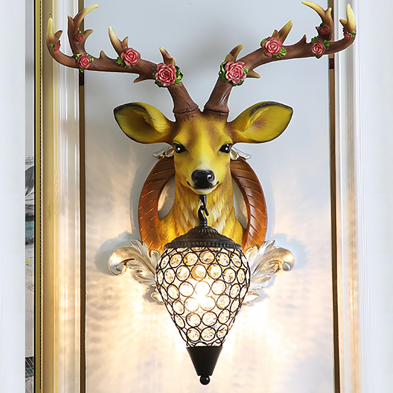 Amazon.co.jp: 部屋 壁飾り 鹿の角 鹿の頭の 壁掛けシミュレーション