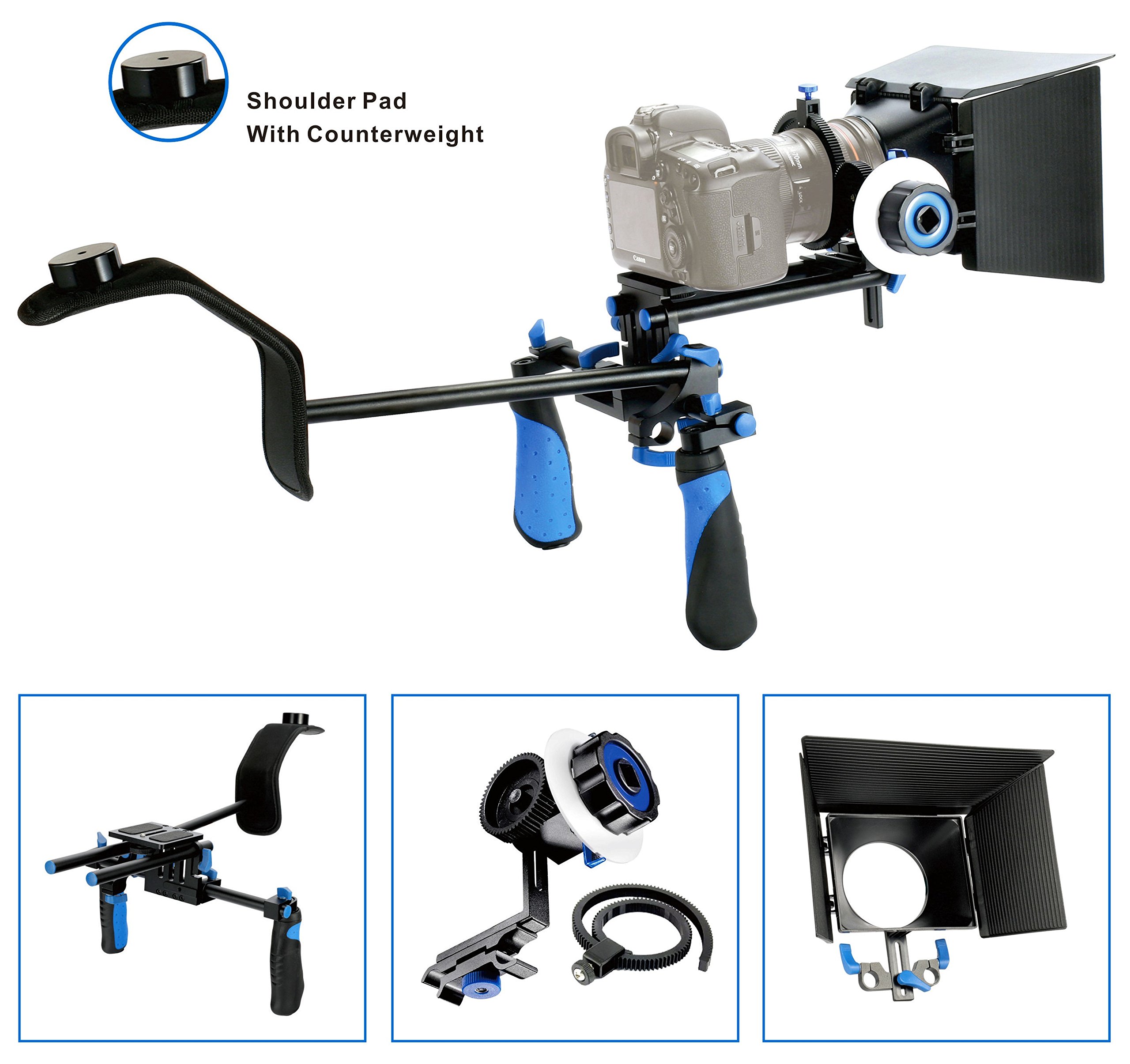 Morros DSLR Rig Movie Kit Shoulder Mount Rig with Follow Focus and