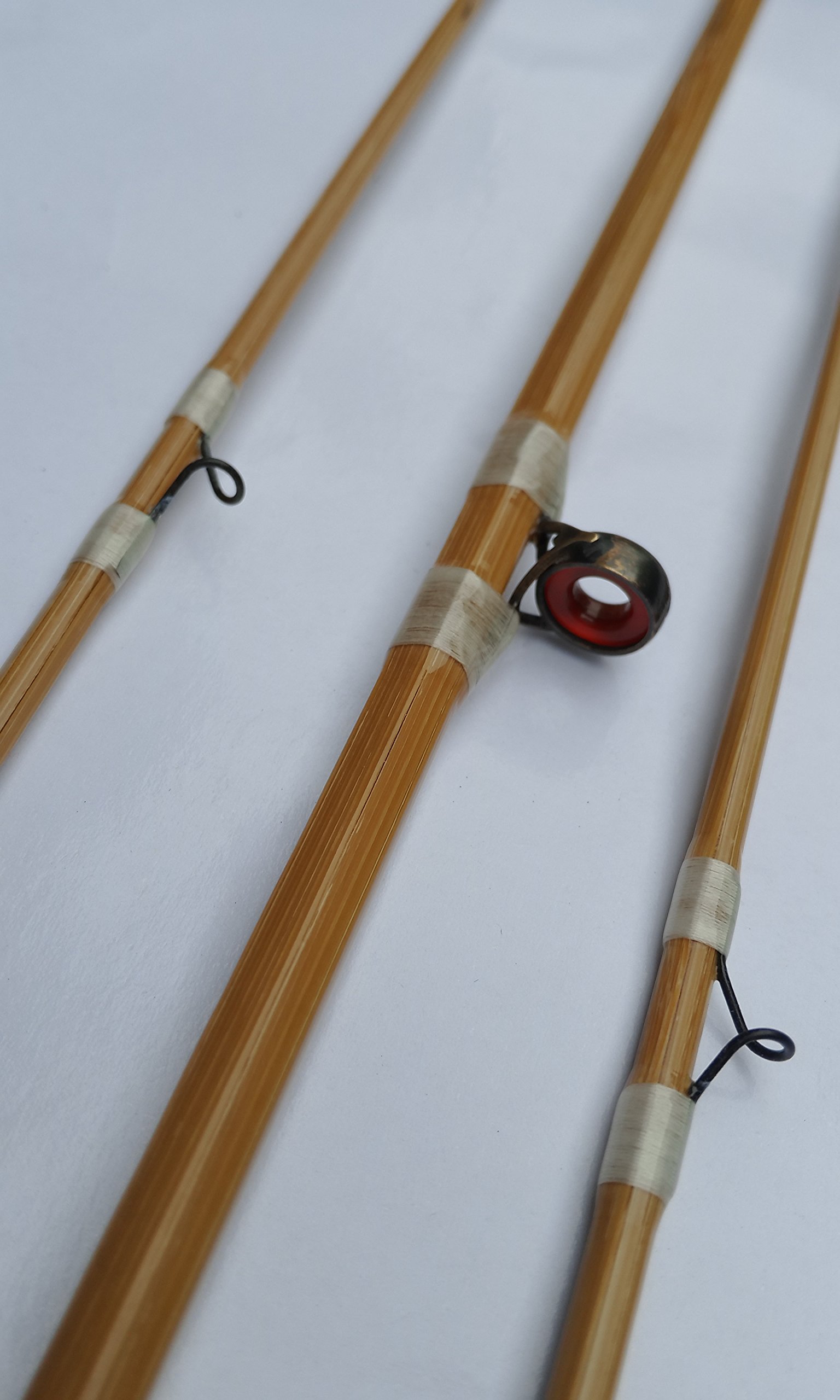 Amazon | 竹製フライロッド 7フィート6インチ #5、天然シルク糸ラップ