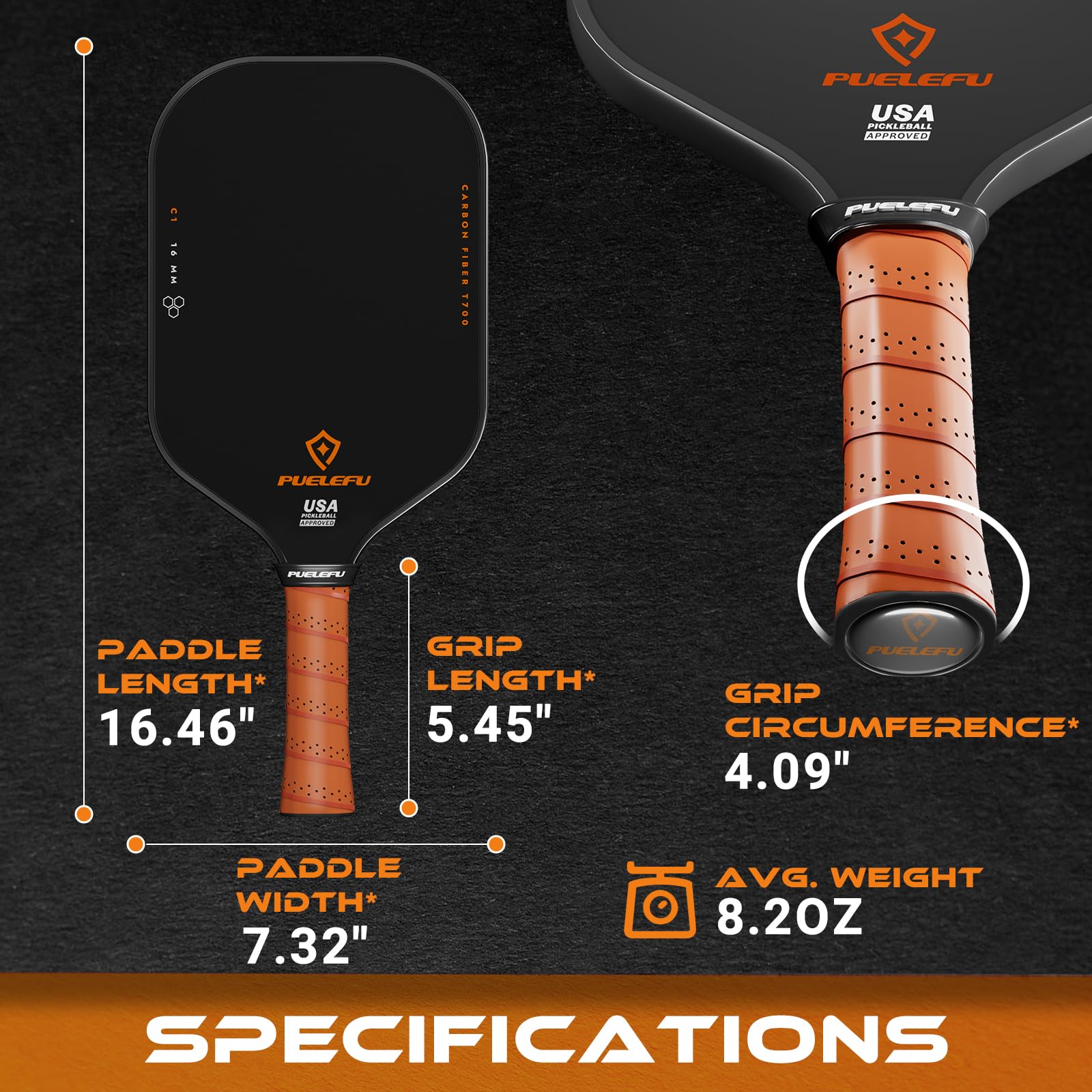 Amazon | ピックルボールパドル、T700カーボンファイバーホットプレス