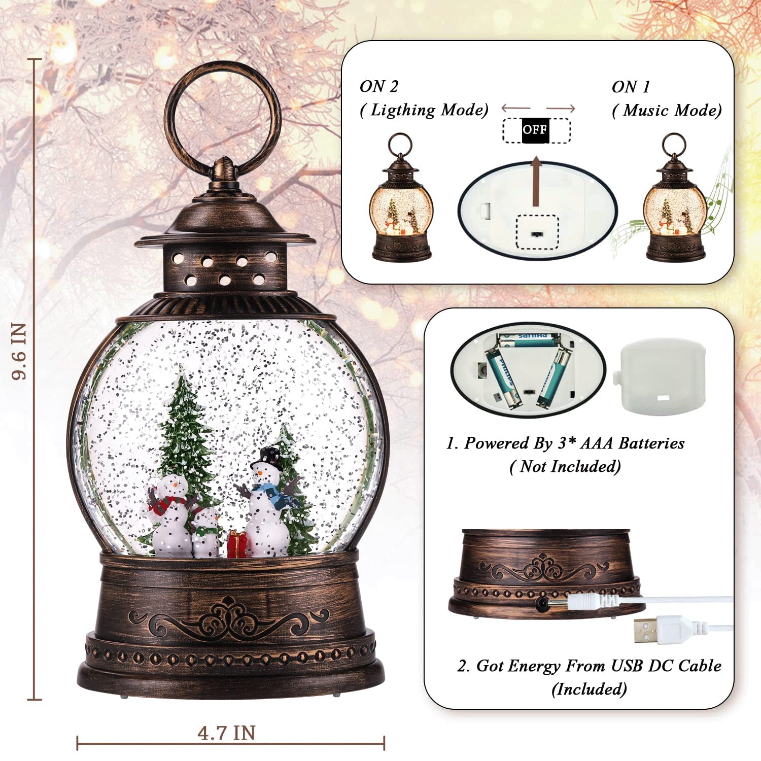 Amazon.co.jp: クリスマスデコレーション クリスマスランタン スノー