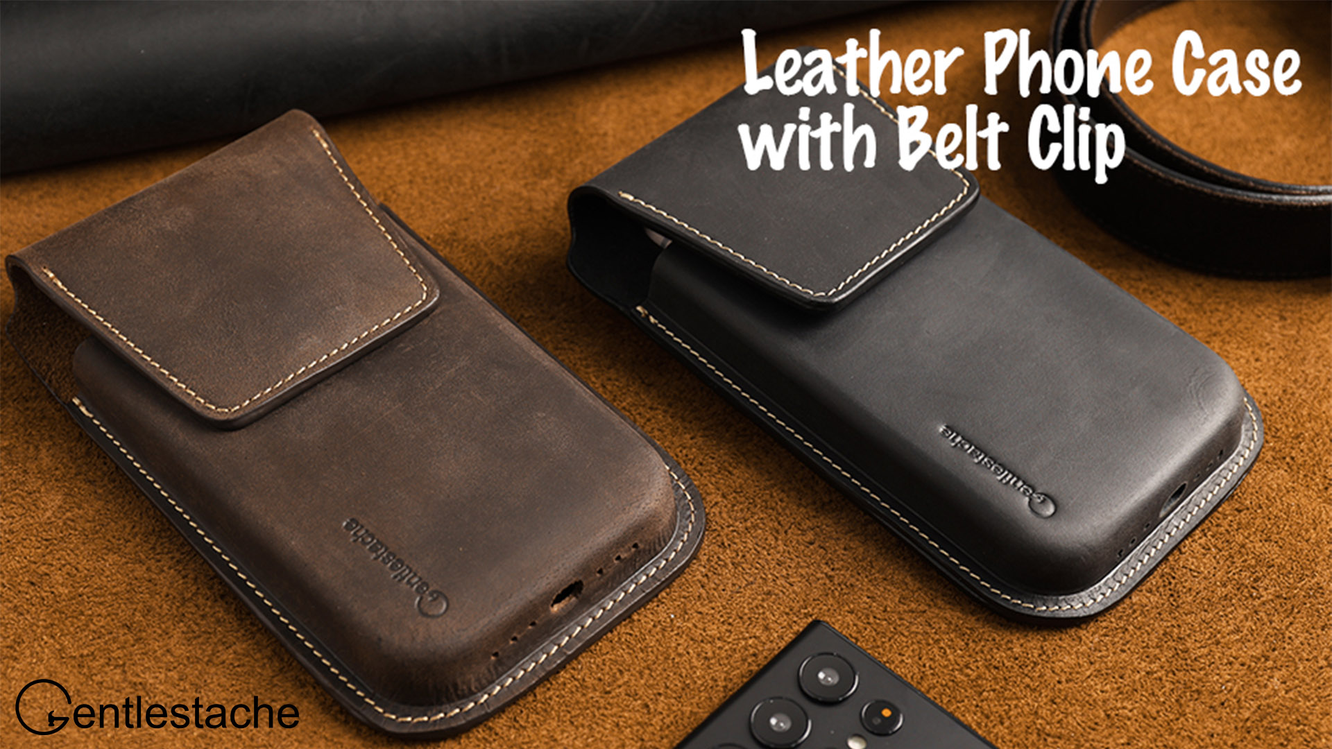 Amazon.com: Gentlestache Leather Phone Holster for iPhone 17 16 15