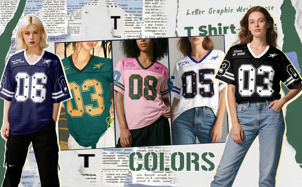 Amazon.com : Y2k Replica Football Baggy Jersey Custom Logo Slogan