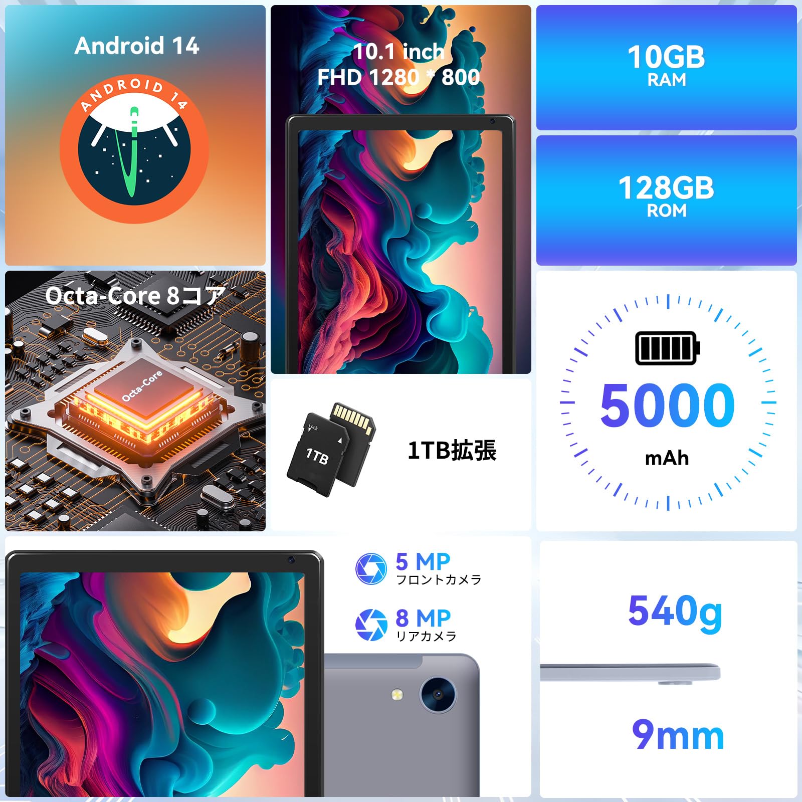 Amazon.co.jp: 10インチ タブレット - HiGrace Android14 タブレット