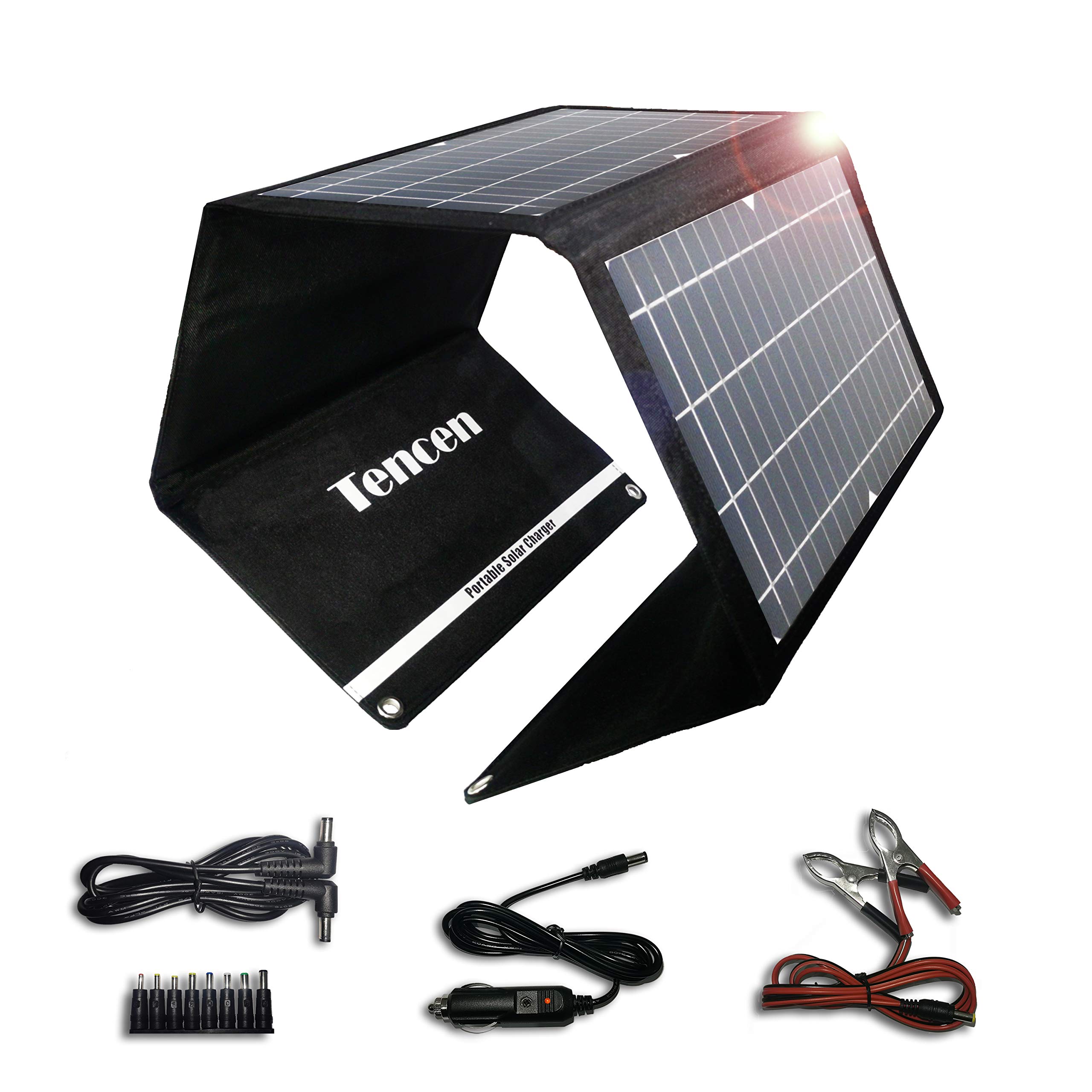 Amazon | Tencen ソーラーチャージャー 28W DCポート(12V-18V) 2USB