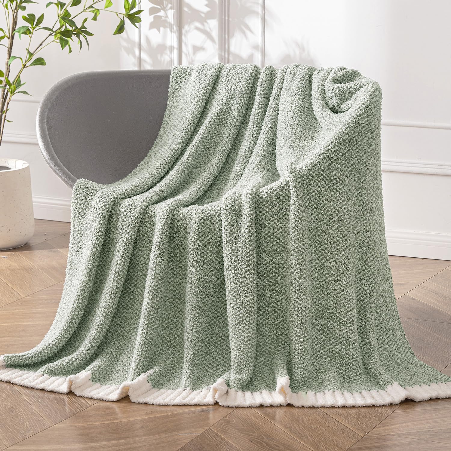 Amazon.com: MIULEE Sage Green Super Soft Throw Blanket for Couch