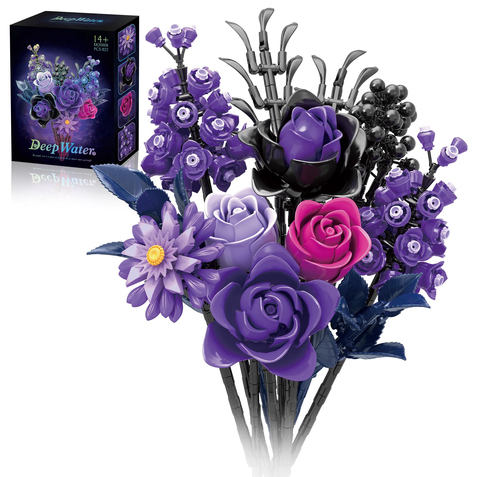 Amazon.com: chanbrick Purple Roses Building Set Flowers Plant