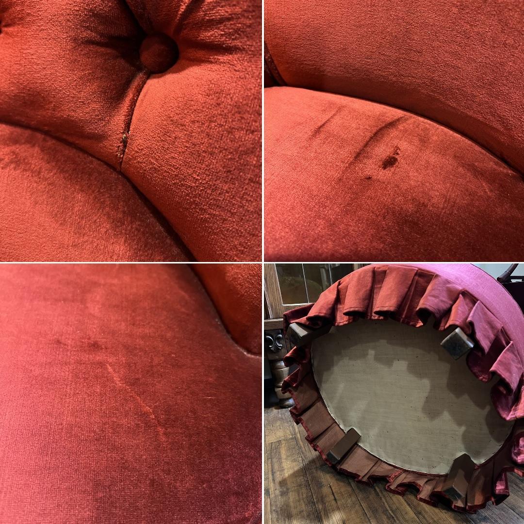 横浜ダニエル ティファ二ー 赤いベルベットの シングルソファ | Living