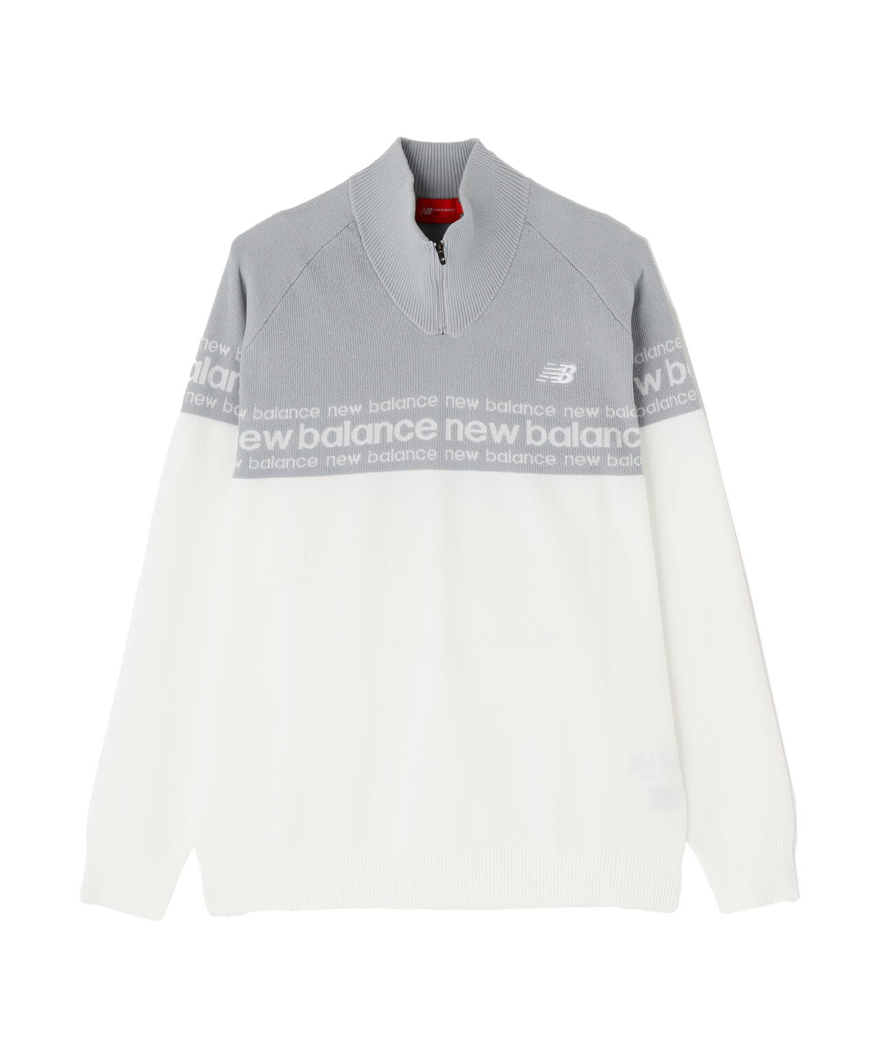 ロゴライン 軽量 ハーフジップ スタンド ニット プルオーバー (MENS