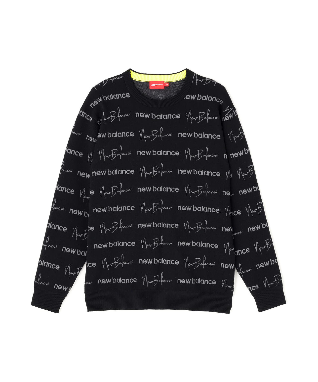 ロゴラッピングペーパー柄 クルーネック ニット プルオーバー (MENS