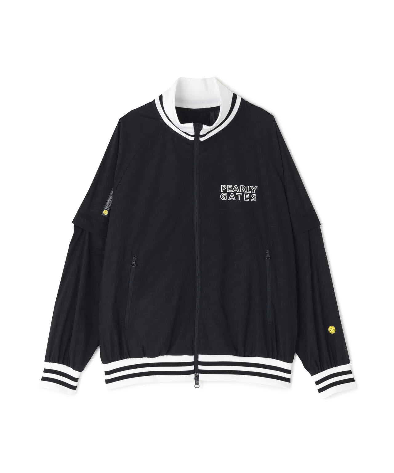 PG is PG ロゴジャガードポリエステルタフタジップアップブルゾン