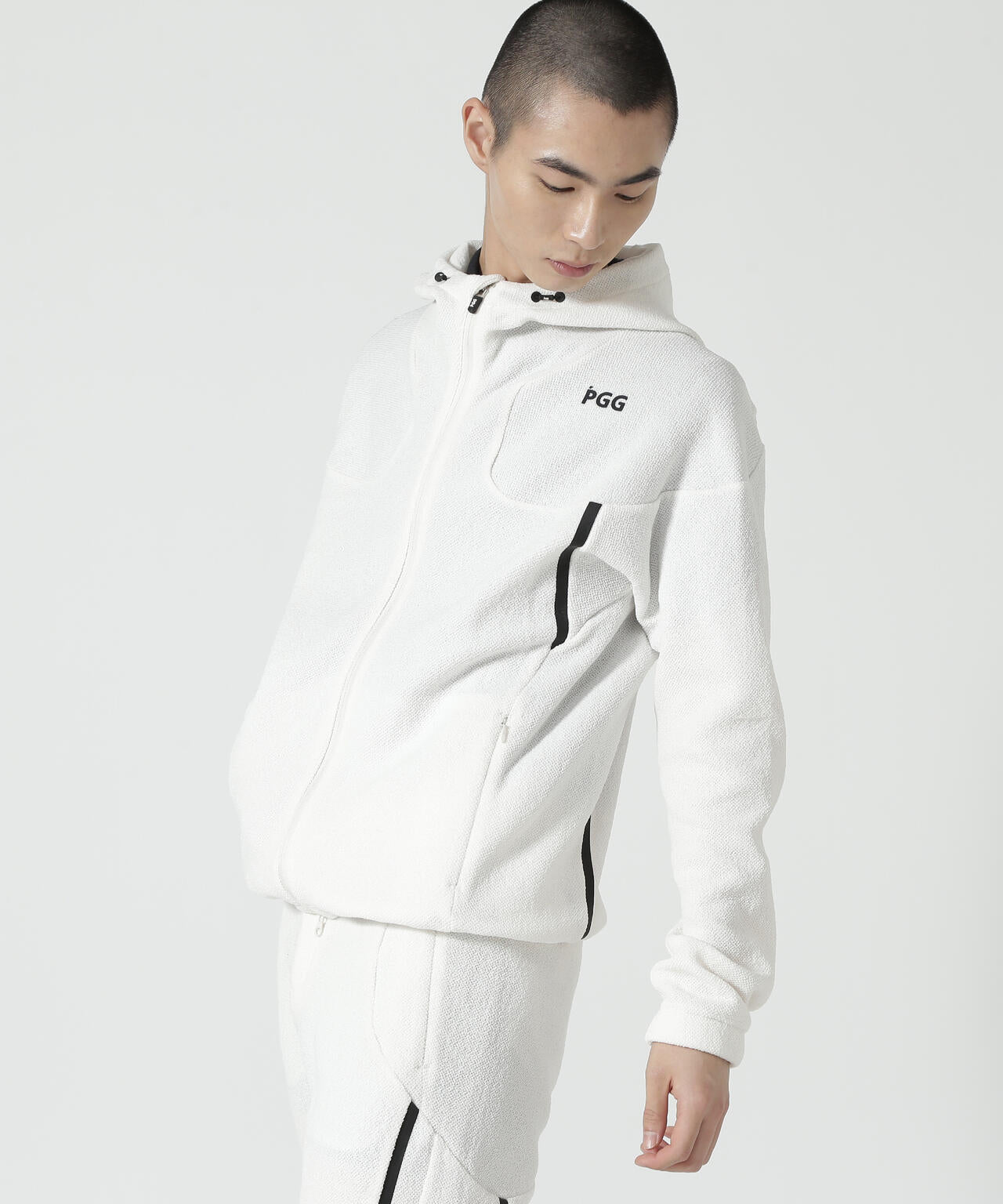 PGG】【直営店舗&公式オンライン限定】ストレッチデニットフルジップ