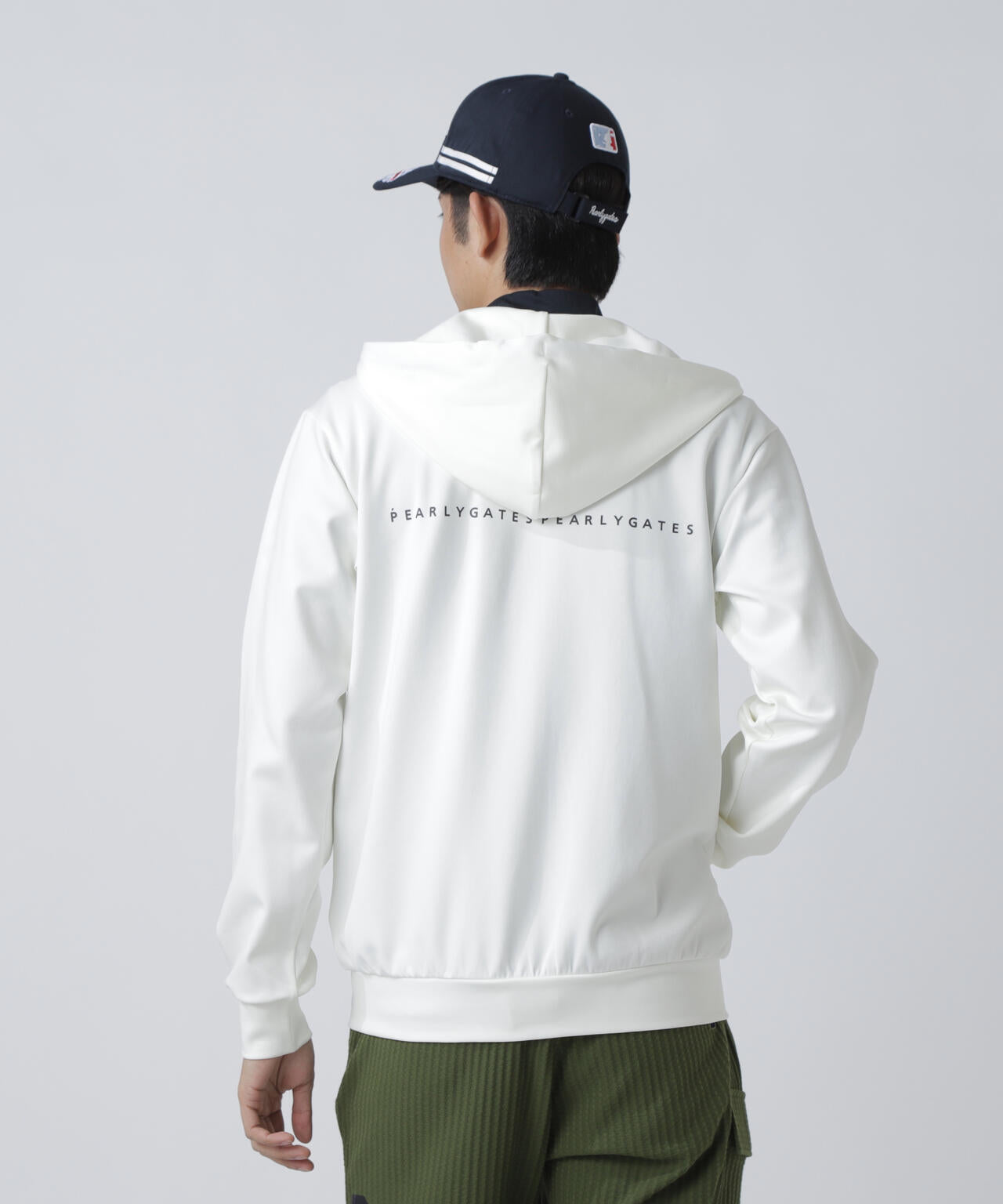 0 パーリーゲイツ 定3.5万 ストレッチ裏毛 ゴルフ場柄 フルジップ