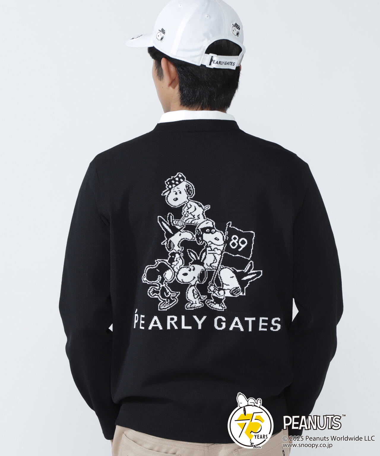 SNOOPY】14G 部分JQクルーネックニットプルオーバー | PEARLY GATES