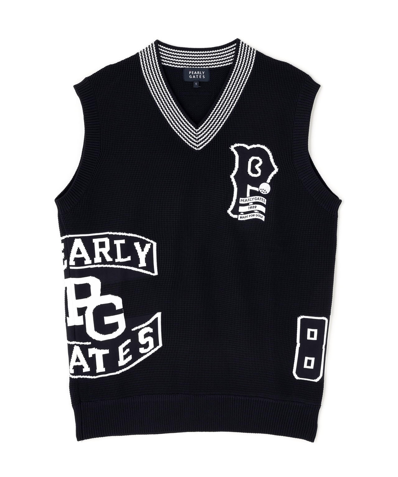 PEARLY GATES スマイリーフェイス ニットベスト Vネック サイズ1 14G