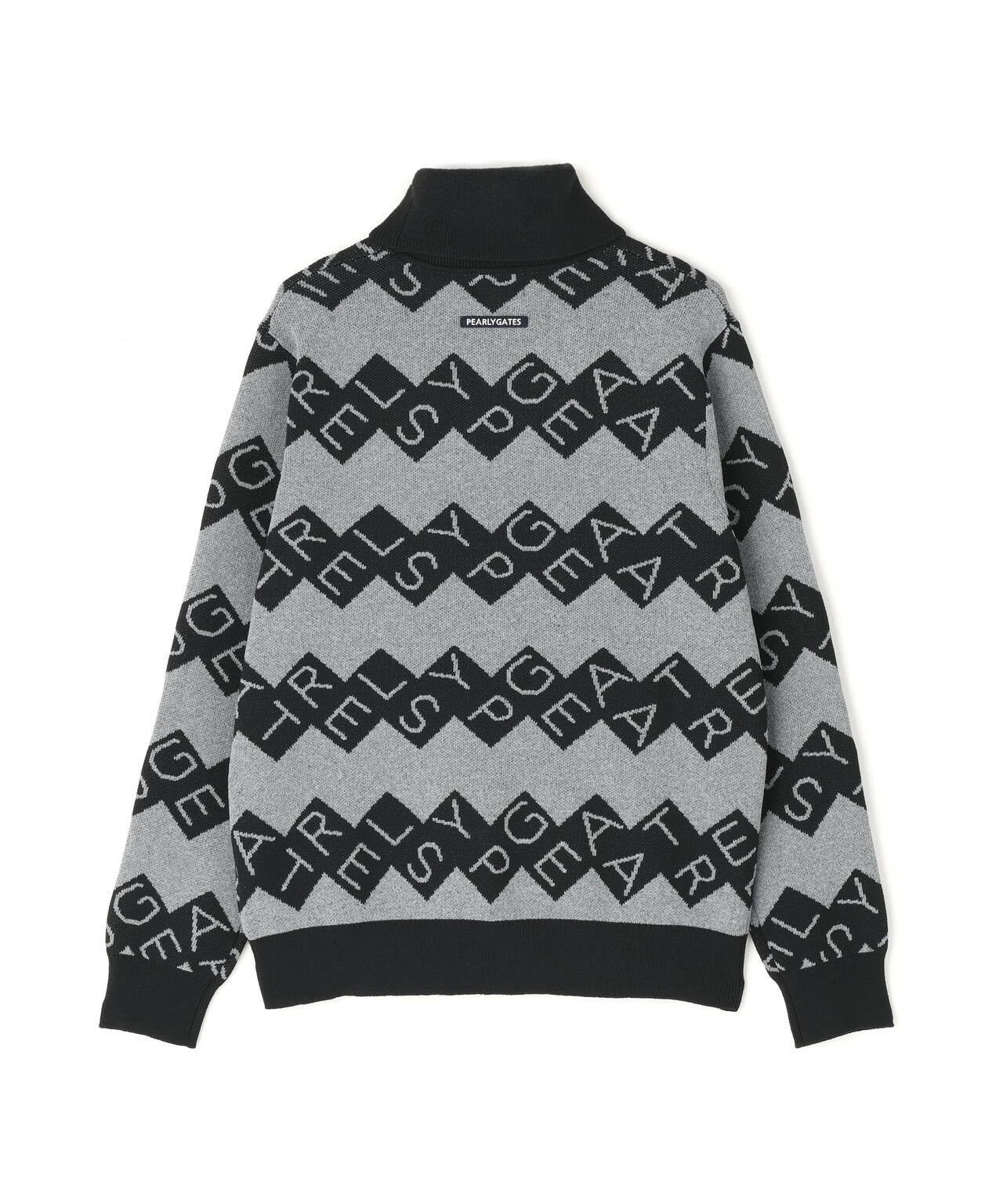 ダブルJQロゴギザボーダー柄タートルニットプルオーバー | PEARLY