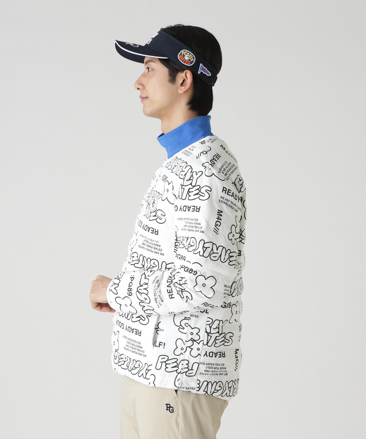 NyストレッチBIGリップストップ中綿2WAYスニードジャック ＜ロゴ×花柄