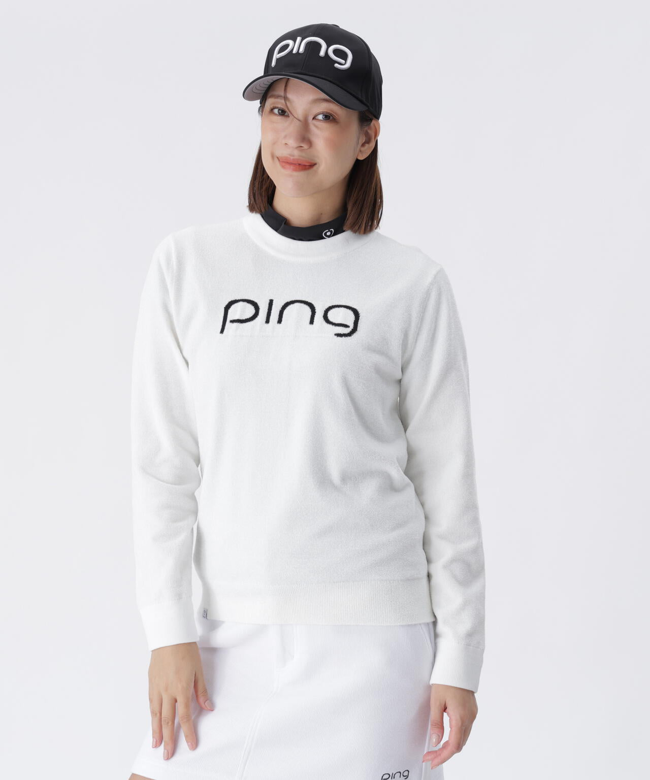 PING APPAREL】pingジャカード モールニットクルーネックニットプル